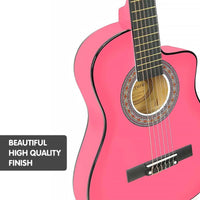 Karrera Childrens Acoustic Guitar Kids - Pink Kings Warehouse 