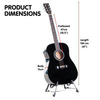 Karrera Electronic Acoustic Guitar 41in - Black Kings Warehouse 