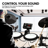 Karrera TDX-16 Electronic Drum Kit with LCD, Toms, Snares Quiet Mesh Pads & Pedals, Adjustable Stool, Headphones Audio & Video Kings Warehouse 