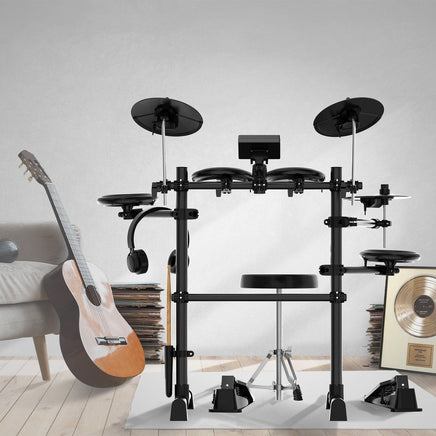 Karrera TDX-16 Electronic Drum Kit with LCD, Toms, Snares Quiet Mesh Pads & Pedals, Adjustable Stool, Headphones Audio & Video Kings Warehouse 