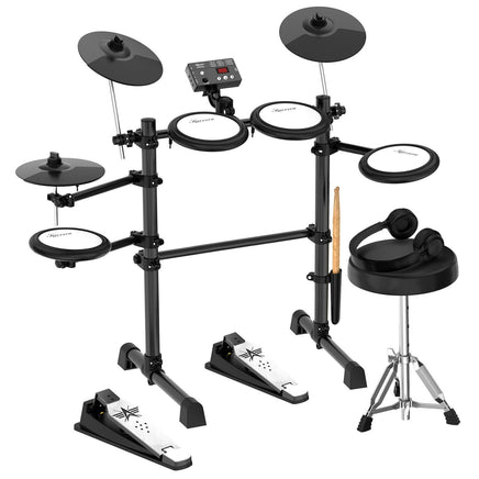 Karrera TDX-16 Electronic Drum Kit with LCD, Toms, Snares Quiet Mesh Pads & Pedals, Adjustable Stool, Headphones Audio & Video Kings Warehouse 