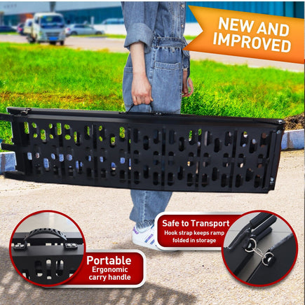 Kartrite Aluminium Folding Loading Ramp ATV Motorbike Motorcycle Golf Buggy Trailer - Black Auto Accessories Kings Warehouse 
