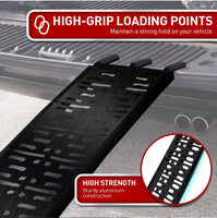 Kartrite Aluminium Folding Loading Ramp ATV Motorbike Motorcycle Golf Buggy Trailer - Black Auto Accessories Kings Warehouse 