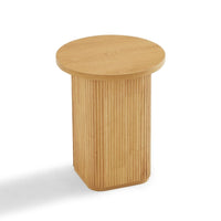 Kate Round Column Side Table in Natural Mid Season Sale Kings Warehouse 