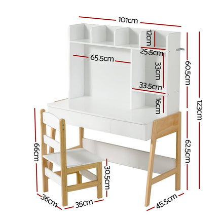 Keezi 2PCS Kids Table and Chairs Set Study Activity Toys Storage Desk Drawer Baby & Kids Kings Warehouse 