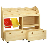 Keezi 3 Tiers Kids Bookshelf Storage Children Bookcase Toy Box Organiser Display Baby & Kids Kings Warehouse 