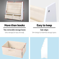 Keezi 4 Tiers Kids Bookshelf Magazine Rack Children Bookcase Organiser Drawer Baby & Kids Kings Warehouse 