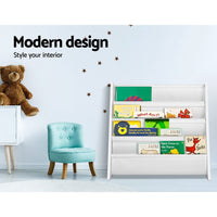 Keezi 4 Tiers Kids Bookshelf Magazine Shelf Children Bookcase Rack Organiser Baby & Kids Kings Warehouse 