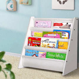Keezi 4 Tiers Kids Bookshelf Magazine Shelf Children Bookcase Rack Organiser Baby & Kids Kings Warehouse 