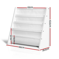 Keezi 4 Tiers Kids Bookshelf Magazine Shelf Children Bookcase Rack Organiser Baby & Kids Kings Warehouse 