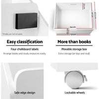 Keezi 4 Tiers Kids Bookshelf Storage Organiser Children Bookcase Drawers Display Baby & Kids Kings Warehouse 