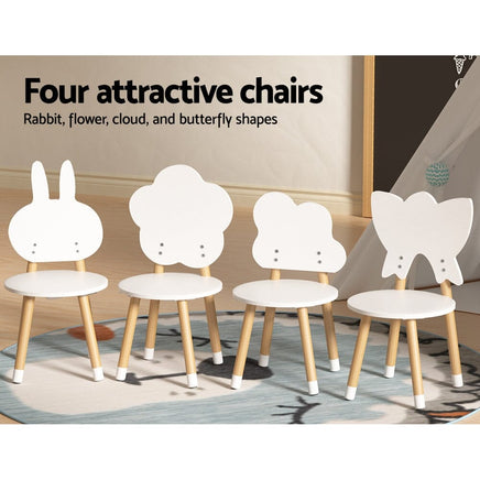 Keezi 5 Piece Kids Table and Chairs Set Children Activity Study Play Desk Kings Warehouse 