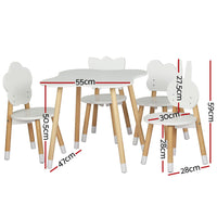 Keezi 5 Piece Kids Table and Chairs Set Children Activity Study Play Desk Kings Warehouse 