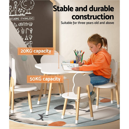 Keezi 5 Piece Kids Table and Chairs Set Children Activity Study Play Desk Kings Warehouse 