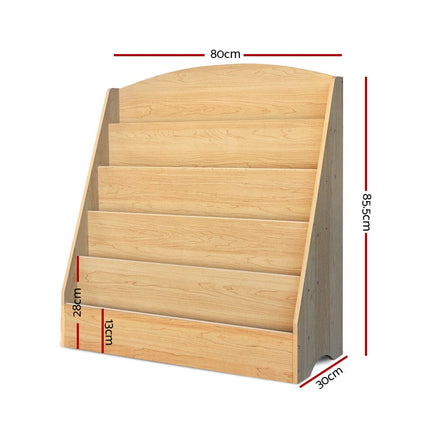 Keezi 5 Tiers Kids Bookshelf Magazine Shelf Organiser Bookcase Display Rack Baby & Kids Kings Warehouse 