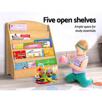 Keezi 5 Tiers Kids Bookshelf Magazine Shelf Organiser Bookcase Display Rack Baby & Kids Kings Warehouse 