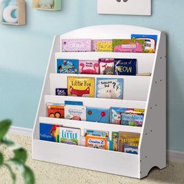 Keezi 5 Tiers Kids Bookshelf Magazine Shelf Organiser Bookcase Display Rack White Baby & Kids Kings Warehouse 