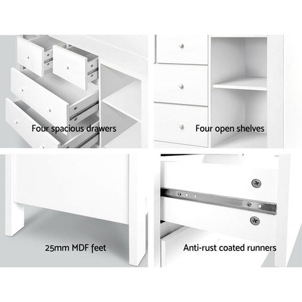 Keezi Baby Changing Table Diaper Station Drawers Chest Cabinet Nursery Furniture Baby & Kids Kings Warehouse 