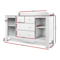 Keezi Baby Changing Table Diaper Station Drawers Chest Cabinet Nursery Furniture Baby & Kids Kings Warehouse 