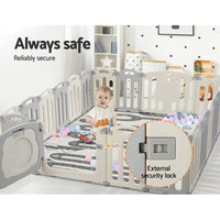 Keezi Baby Playpen 20 Panels Foldable Toddler Fence Safety Play Activity Centre Kings Warehouse 