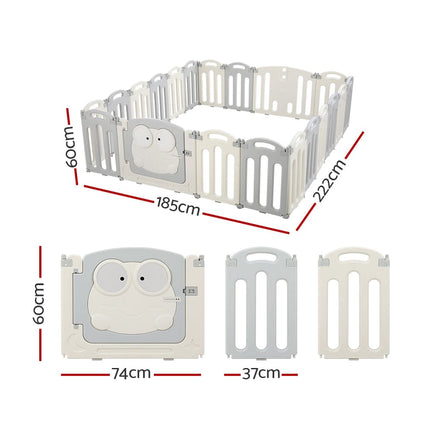 Keezi Baby Playpen 20 Panels Foldable Toddler Fence Safety Play Activity Centre Kings Warehouse 