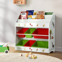 Keezi Kids Bookshelf Toy Box Organiser Children 6 Bins Display Shelf Storage Box Kings Warehouse 