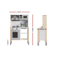 Keezi Kids Kitchen Play Set Wooden Pretend Toys Cooking Children Cookware Sink Baby & Kids Kings Warehouse 