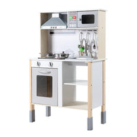 Keezi Kids Kitchen Play Set Wooden Pretend Toys Cooking Children Cookware Sink Baby & Kids Kings Warehouse 