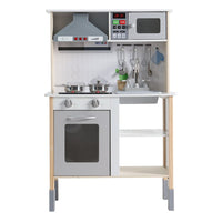 Keezi Kids Kitchen Play Set Wooden Pretend Toys Cooking Children Cookware Sink Baby & Kids Kings Warehouse 