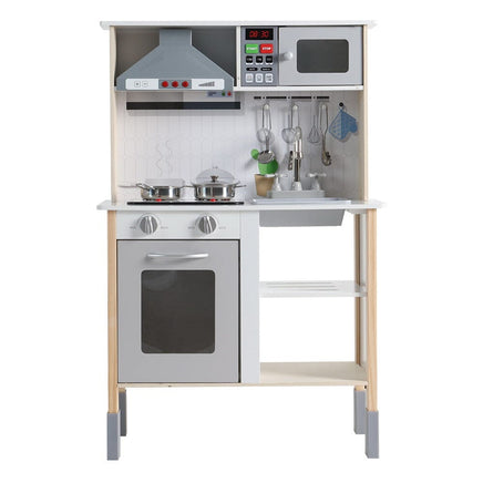Keezi Kids Kitchen Play Set Wooden Pretend Toys Cooking Children Cookware Sink Baby & Kids Kings Warehouse 