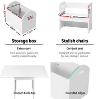Keezi Kids Multi-function Table and Chair Hidden Storage Box Toy Activity Desk Big Baby Bazaar Kings Warehouse 