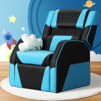 Keezi Kids Recliner Chair PU Leather Gaming Sofa Lounge Couch Children Armchair Baby & Kids Kings Warehouse 