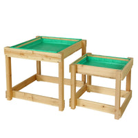 Keezi Kids Sandpit Sand and Water Wooden Table with Cover Outdoor Sand Pit Toys Kings Warehouse 