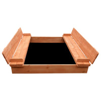 Keezi Kids Sandpit Wooden Sandbox Sand Pit Foldable Seat Outdoor Beach Toys 90cm Baby & Kids Kings Warehouse 