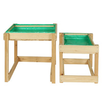 Keezi Kids Sandpit Wooden Sandbox Sand Pit Water Table Outdoor Toys 101cm Baby & Kids Kings Warehouse 