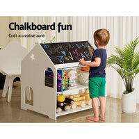 Keezi Kids Table and Chairs Set Activity Chalkboard Play Study Toys Storage Desk Kings Warehouse 