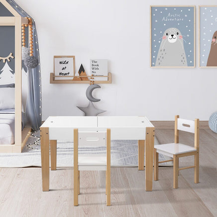 Keezi Kids Table Chair Set Children Storage Study Desk Toy Play Game Chalkboard Kings Warehouse 