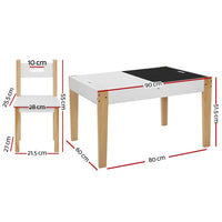 Keezi Kids Table Chair Set Children Storage Study Desk Toy Play Game Chalkboard Kings Warehouse 
