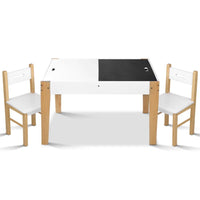 Keezi Kids Table Chair Set Children Storage Study Desk Toy Play Game Chalkboard Kings Warehouse 