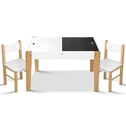 Keezi Kids Table Chair Set Children Storage Study Desk Toy Play Game Chalkboard Kings Warehouse 