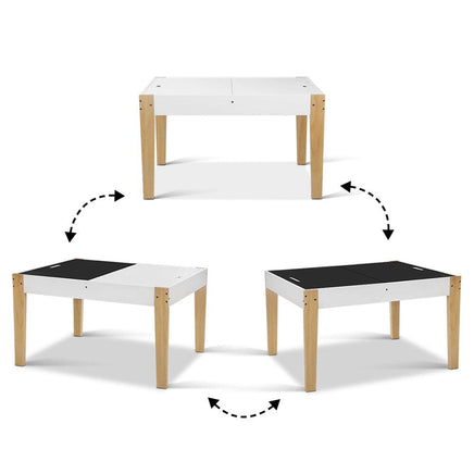 Keezi Kids Table Chair Set Children Storage Study Desk Toy Play Game Chalkboard Kings Warehouse 