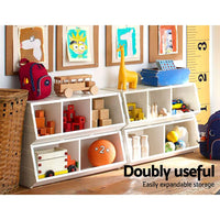 Keezi Kids Toy Box Bookshelf Storage Bookcase Organiser Display Stackable Baby & Kids Kings Warehouse 