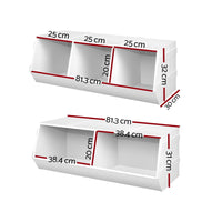 Keezi Kids Toy Box Bookshelf Storage Bookcase Organiser Display Stackable Baby & Kids Kings Warehouse 