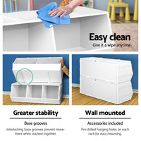 Keezi Kids Toy Box Bookshelf Storage Bookcase Organiser Display Stackable Baby & Kids Kings Warehouse 
