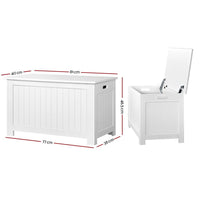 Keezi Kids Toy Box Chest Storage Blanket Children Clothes Room Organiser White Baby & Kids Kings Warehouse 