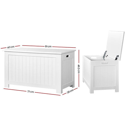 Keezi Kids Toy Box Chest Storage Blanket Children Clothes Room Organiser White Baby & Kids Kings Warehouse 