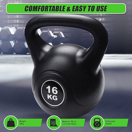 Kettle Bell 16KG Training Weight Fitness Gym Kettlebell Sports & Fitness Kings Warehouse 