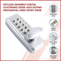 Keyless deadbolt digital electronic door lock keypad mechanical Code Entry Door Home & Garden Kings Warehouse 