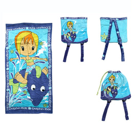 Kids Beach Towel N Bag Dolphin Home & Garden Kings Warehouse 