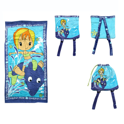 Kids Beach Towel N Bag Dolphin Home & Garden Kings Warehouse 